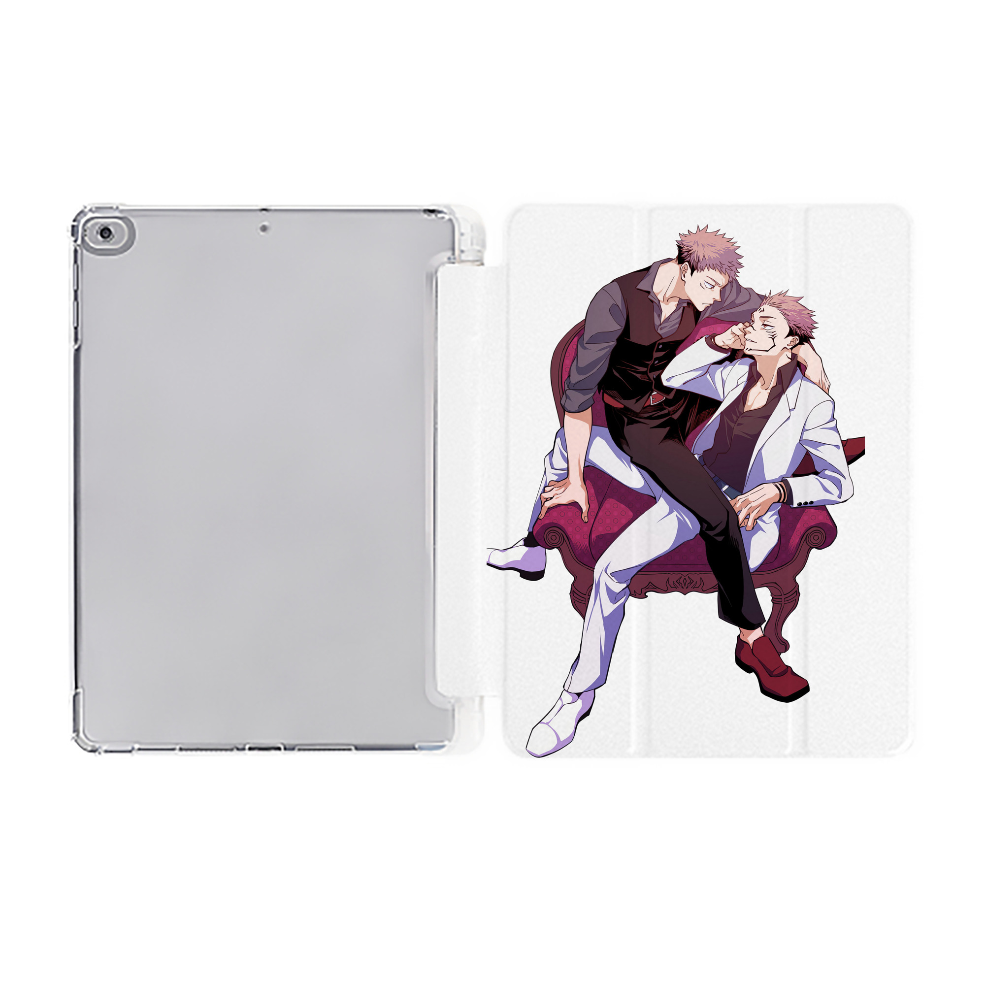 （画像用） 呪術廻戦 Jujutsu Kaisen IPad ケース ペン収納付き 三つ折りスタンド PUレザー×シリコン 対応機種9.5/10.5/10.9インチ